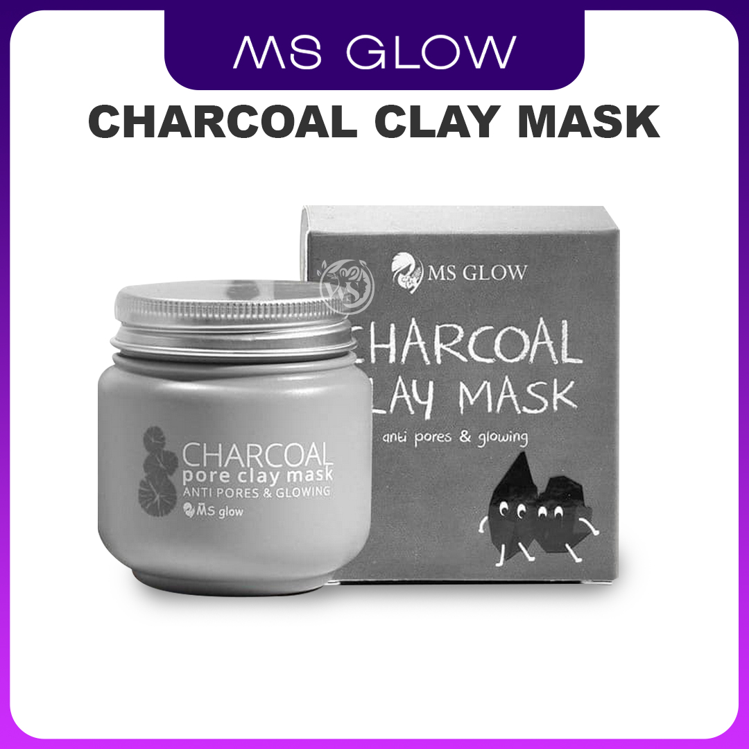 desain produk ms glow charcoal clay mask gambar produk ms glow charcoal clay mask