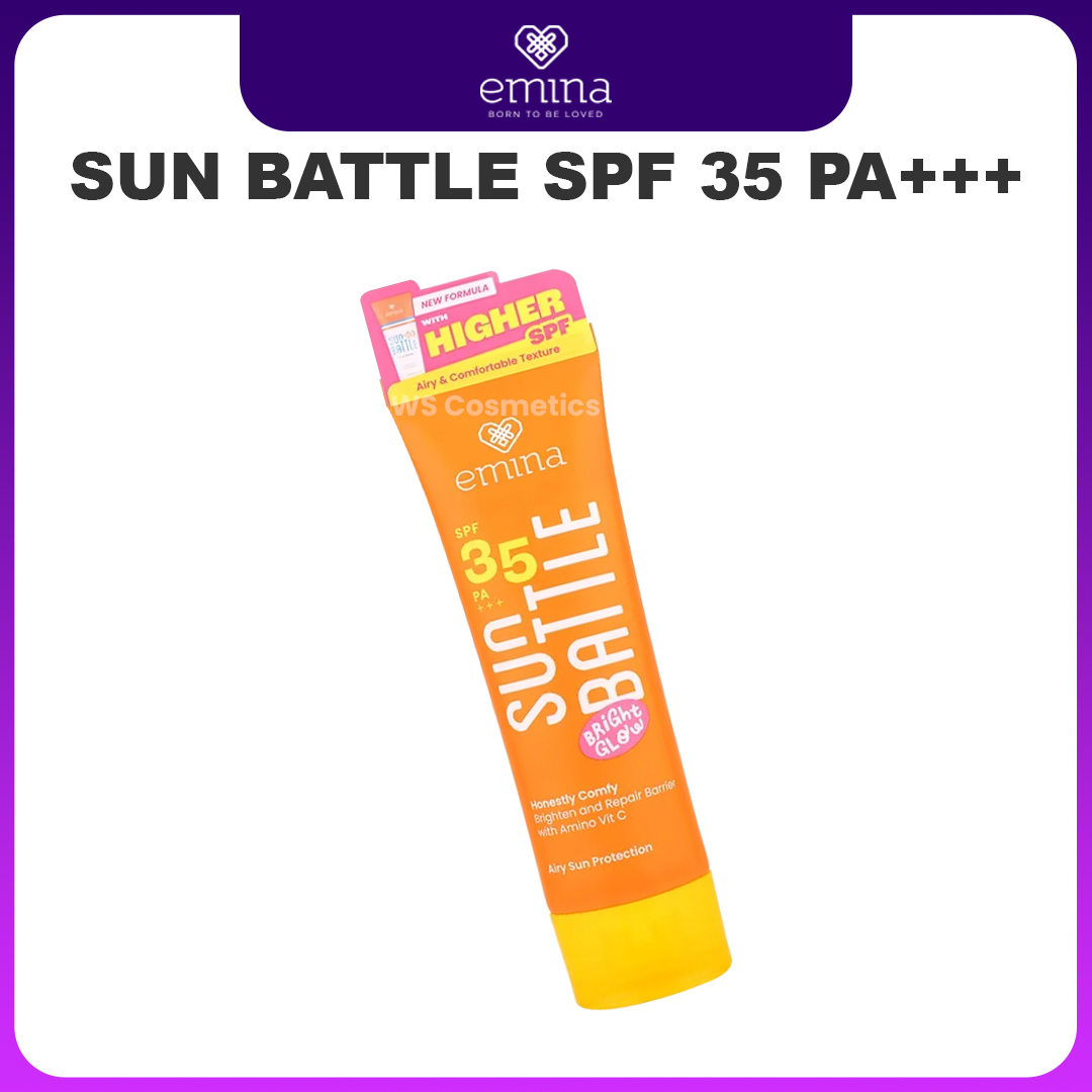 desain produk emina Sun Battle SPF 35 PA+++
