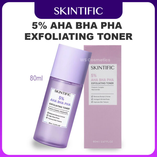 produk skintific 5% AHA BHA PHA Exfoliating Toner