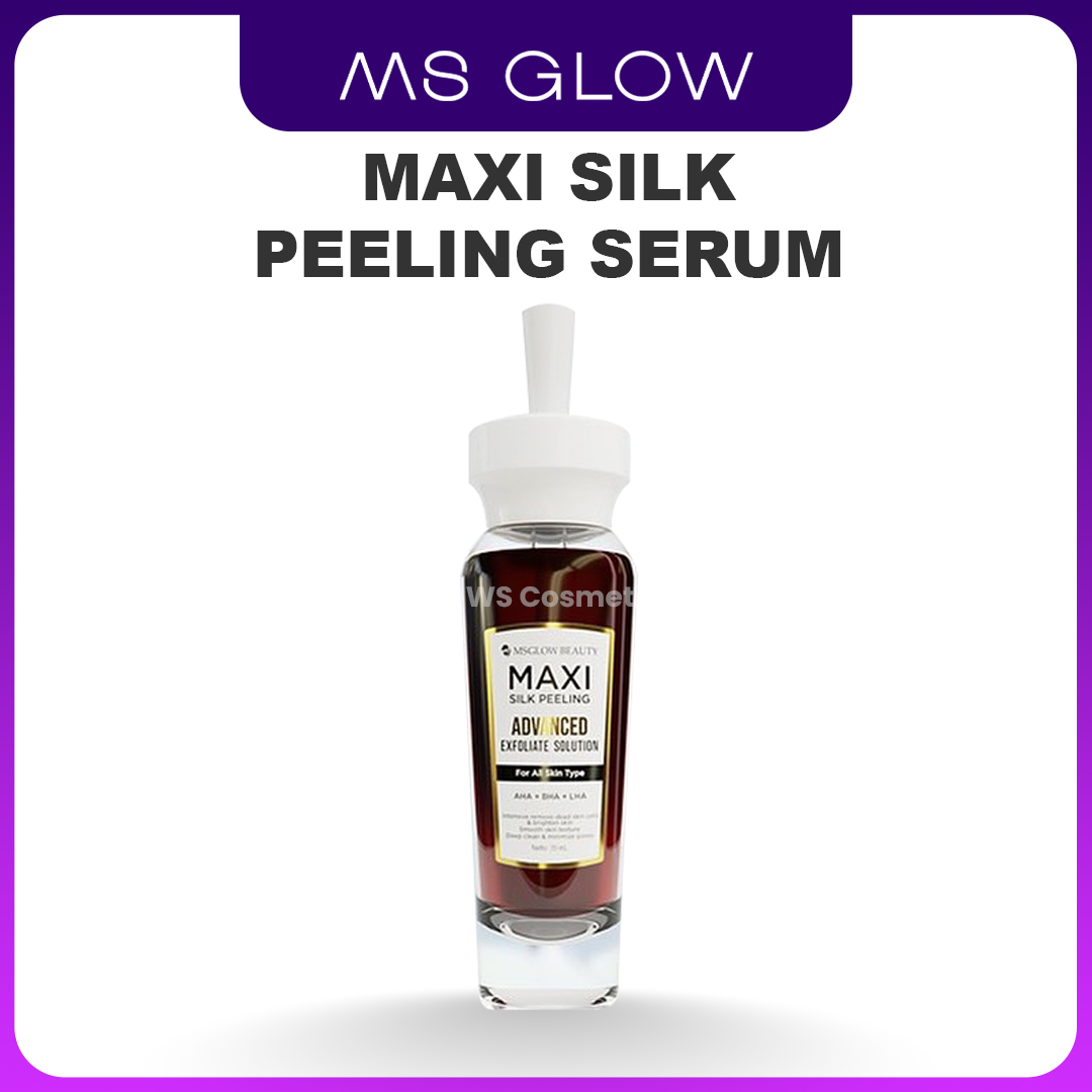 desain produk ms glow maxi silk peeling serum produk ms glow maxi silk peeling serum