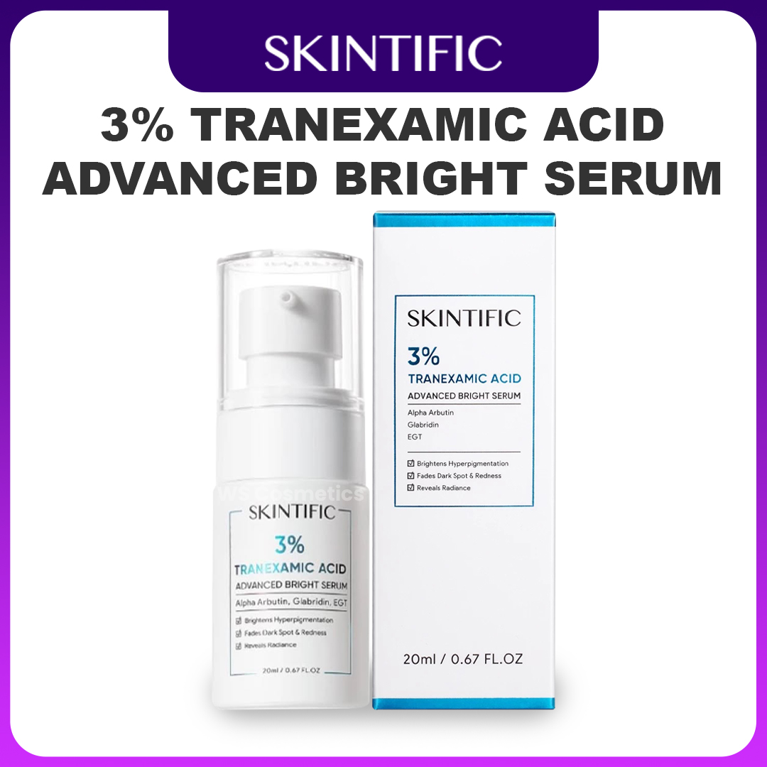 desain produk skintific 3% Tranexamic Acid Advanced Bright Serum produk skintific 3% Tranexamic Acid Advanced Bright Serum