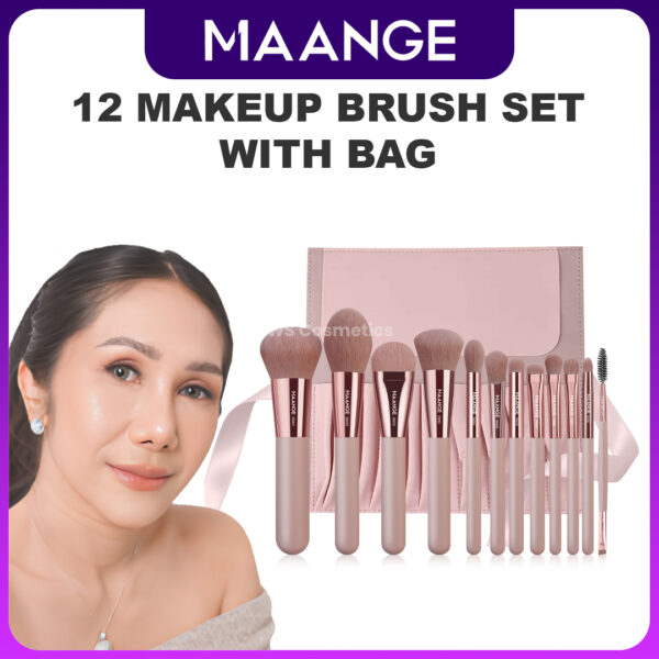 produk maange 12 Makeup Brush Set with Bag