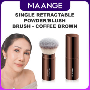 produk maange Single Retractable Powder Blush Brush - Coffee Brown