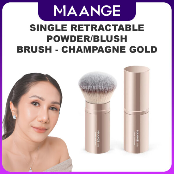 produk maange Single Retractable PowderBlush Brush - champagne gold