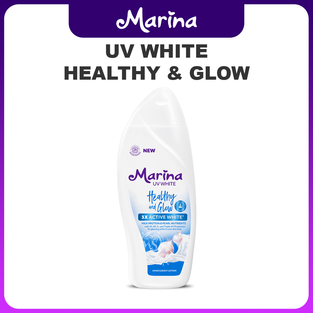 desain produk marina UV white Healthy & Glow produk marina UV white Healthy & Glow Hand Body Lotion