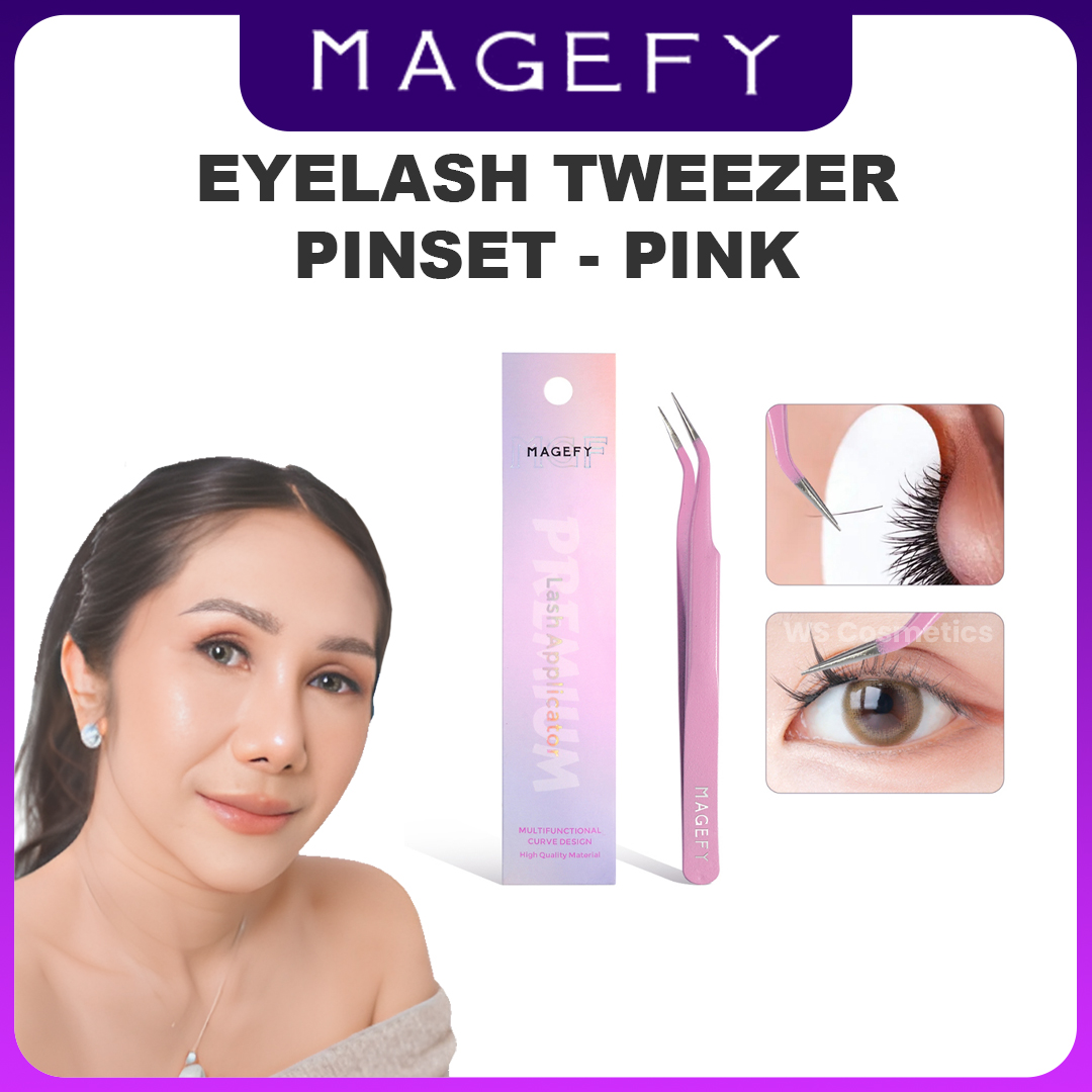 desain produk magefy eyelash tweezer pinset - pink magefy eyelash tweezer pinset - pink