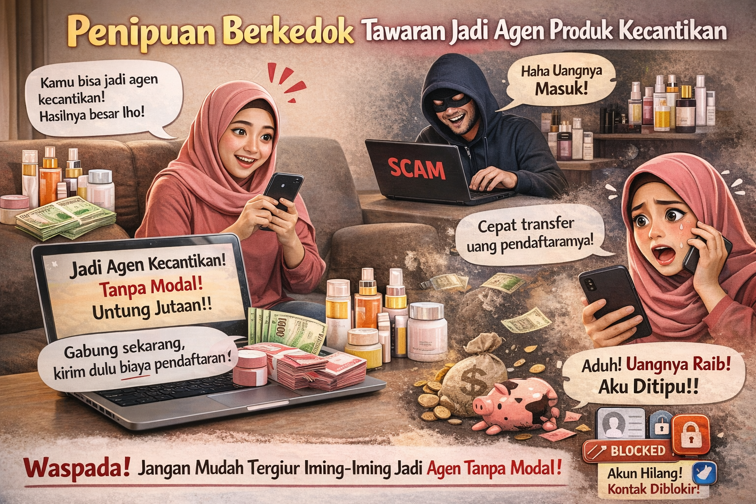 Waspada Penipuan Berkedok Tawaran Jadi Agen Produk Kecantikan