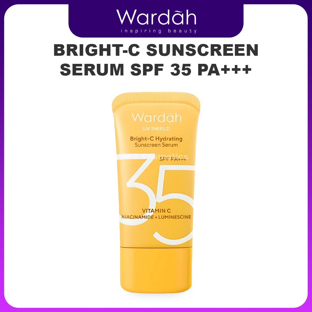 desain produk wardah UV Shield Bright-C Hydrating Sunscreen Serum SPF 35 PA+++ produk wardah UV Shield Bright-C Hydrating Sunscreen Serum SPF 35 PA+++