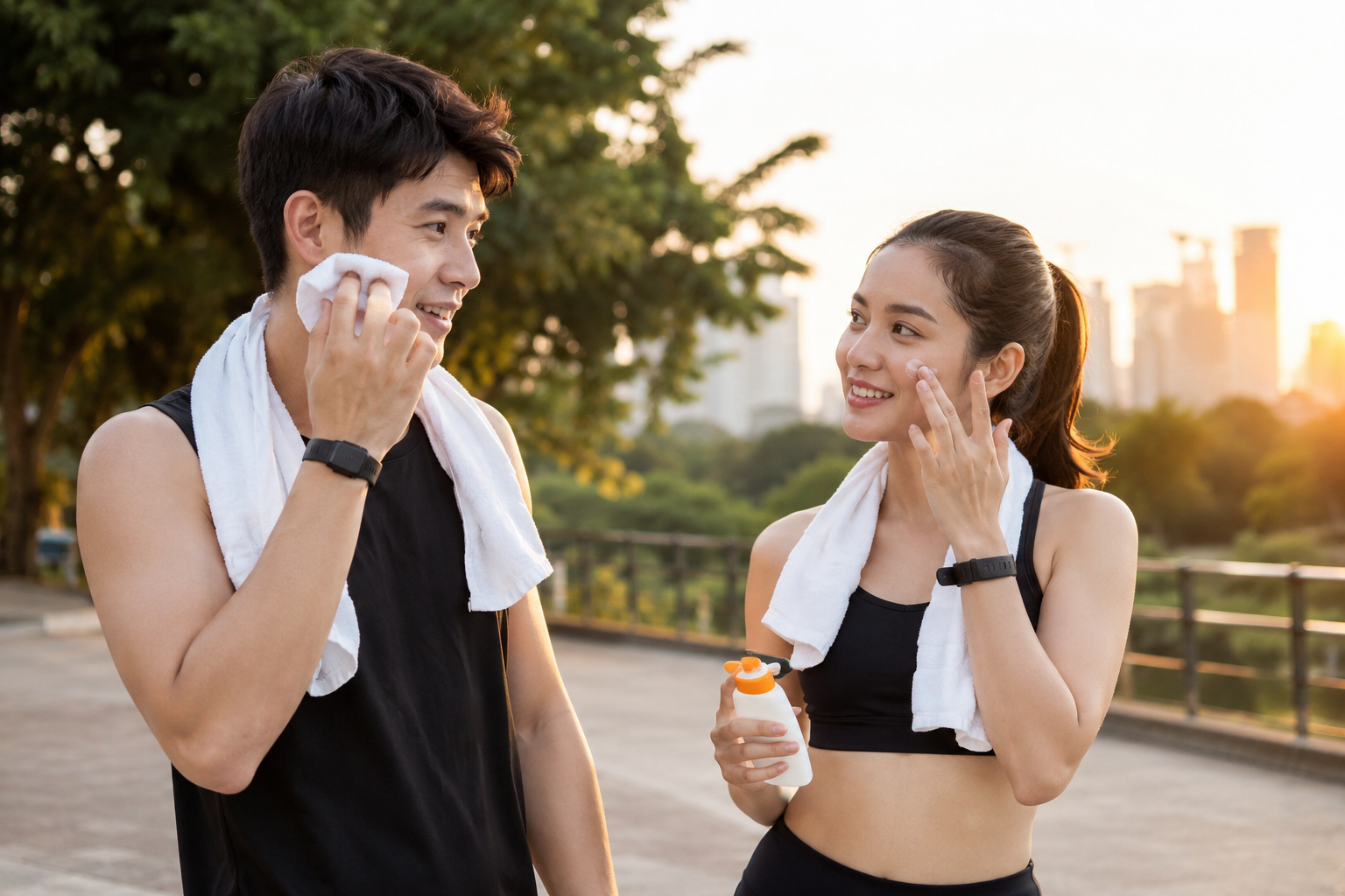 ilustrasi foto laki-laki dan perempuan sebelum jogging