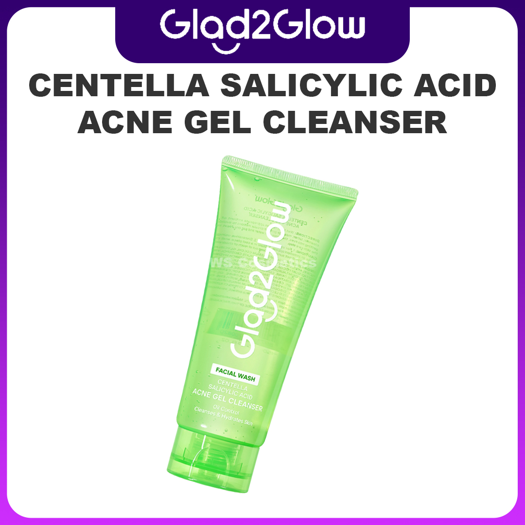 desain produk glad2glow Centella Salicylic Acid Acne Gel Cleanser produk glad2glow Centella Salicylic Acid Acne Gel Cleanser