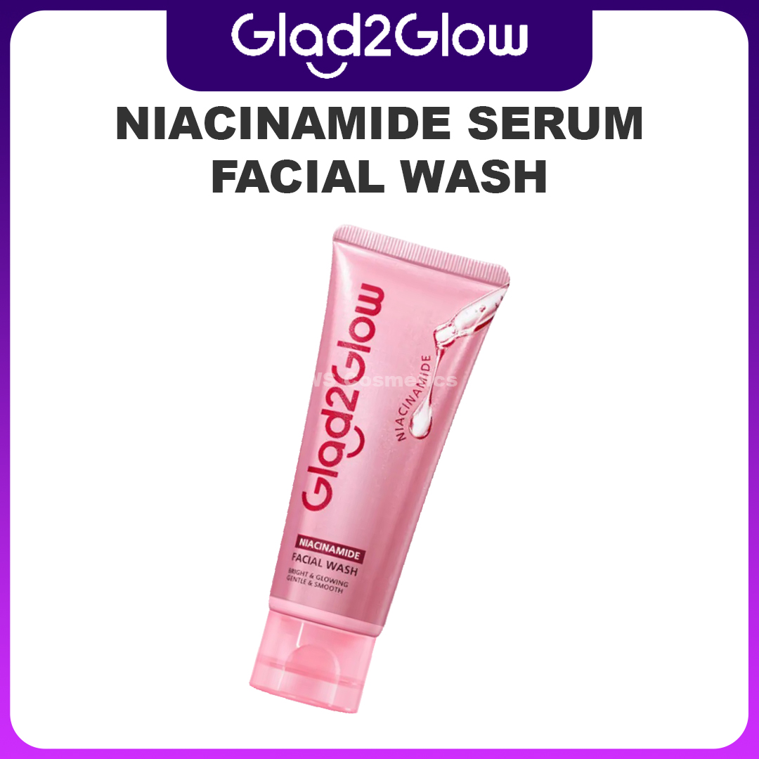 desain produk glad2glow Niacinamide Serum Facial Wash produk glad2glow Niacinamide Serum Facial Wash